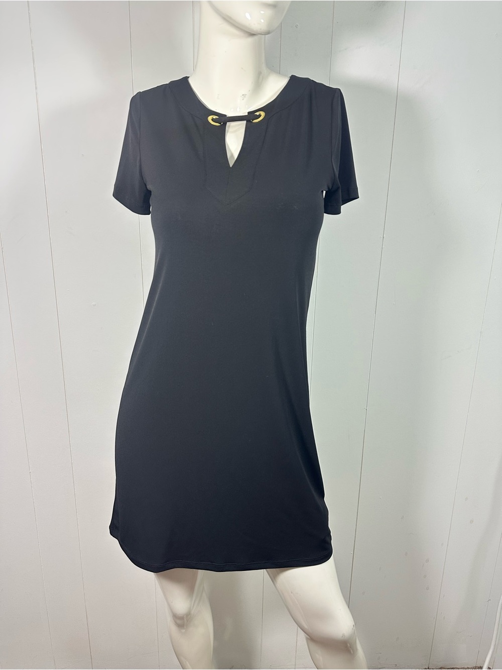 NWT Michael Kors Basics Black Mini Dress Size XS Short Sleeve